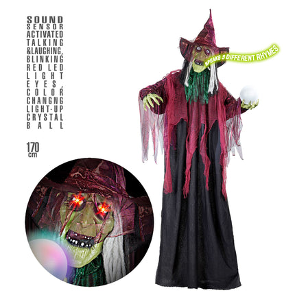 Muñeca de Halloween Bruja con Luz 1,7m