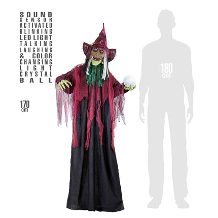 Muñeca de Halloween Bruja con Luz 1,7m