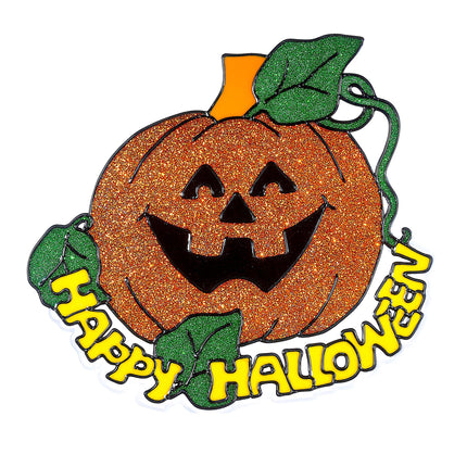 Pegatina Ventana Calabaza Naranja 25cm