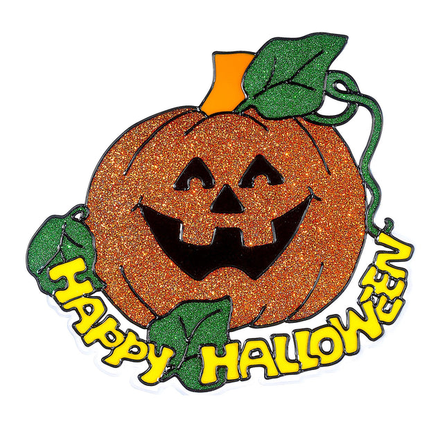 Pegatina Ventana Calabaza Naranja 25cm
