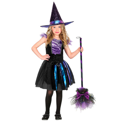 Sombrero de bruja de Halloween para niños con estrellas y luna