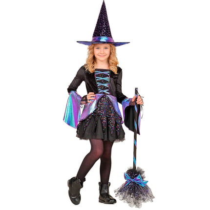 Sombrero de bruja de Halloween para niños con estrellas y luna