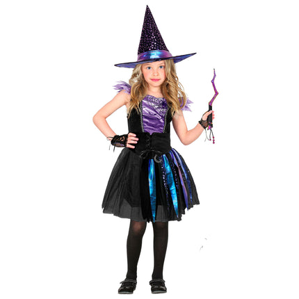 Sombrero de bruja de Halloween para niños con estrellas y luna