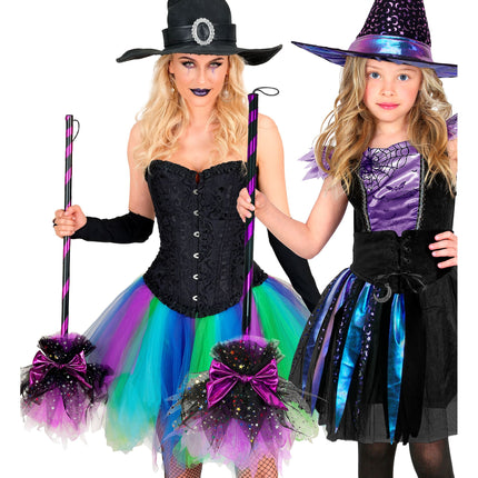 Escoba de bruja de Halloween, 85 cm
