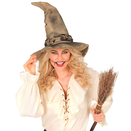 Sombrero de bruja de Halloween marrón