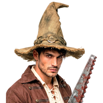 Sombrero de bruja de Halloween marrón