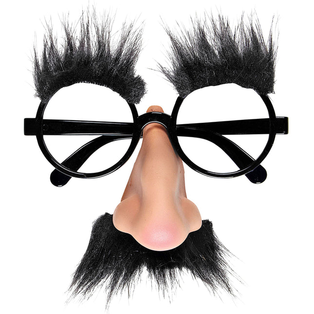 Gafas negras con nariz, bigote y cejas
