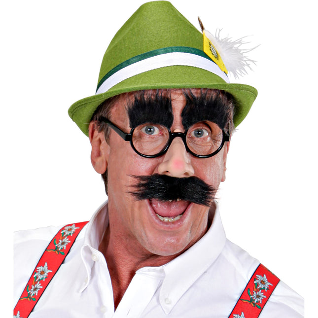 Gafas negras con nariz, bigote y cejas