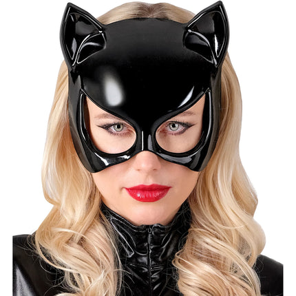 Máscara de Halloween de gato negro