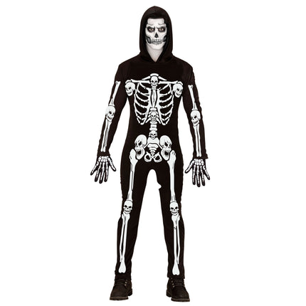 Disfraz de Halloween Negro Blanco Hombre Esqueleto