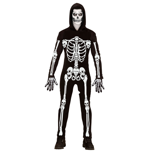 Disfraz de Halloween Negro Blanco Hombre Esqueleto