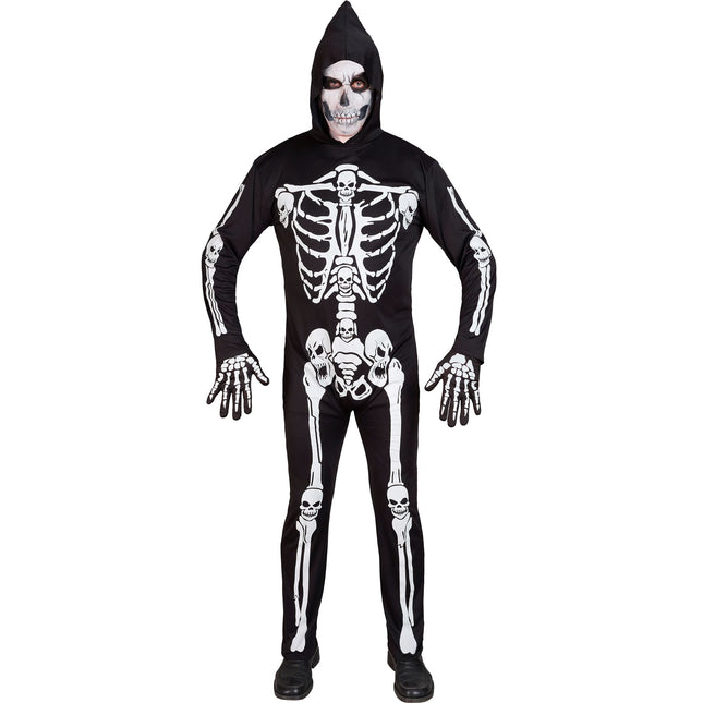 Disfraz de Halloween Negro Blanco Hombre Esqueleto