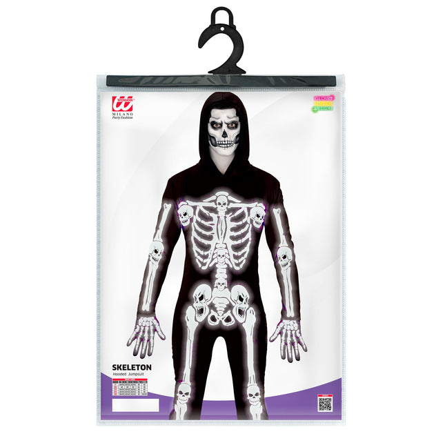 Disfraz de Halloween Negro Blanco Hombre Esqueleto