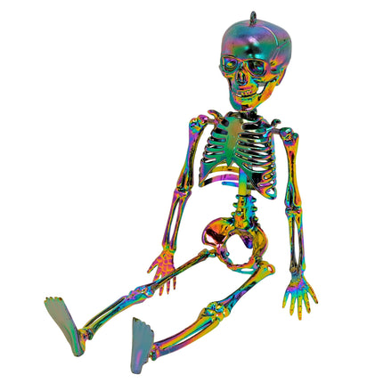 Esqueleto de Halloween arcoíris, 28 cm