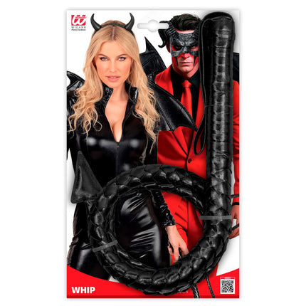 Látigo de Halloween negro «Diablo», 1,8 m