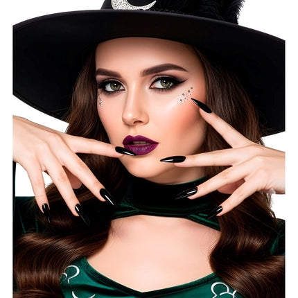 Pegatinas para uñas de Halloween, negras, 10 unidades