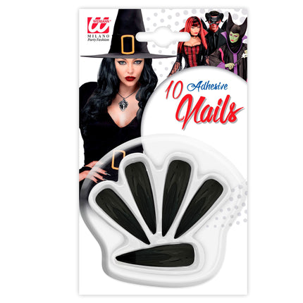 Pegatinas para uñas de Halloween, negras, 10 unidades