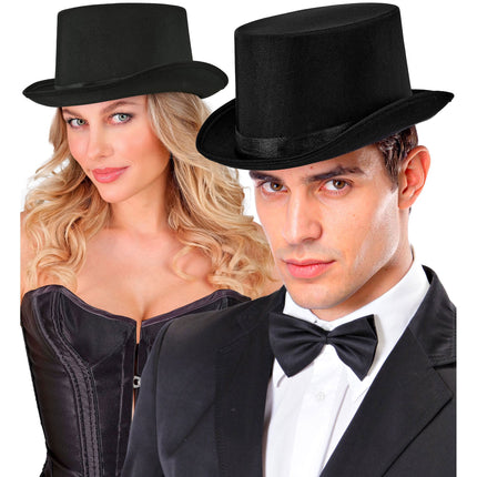 Sombrero de copa de Halloween negro, 60 cm