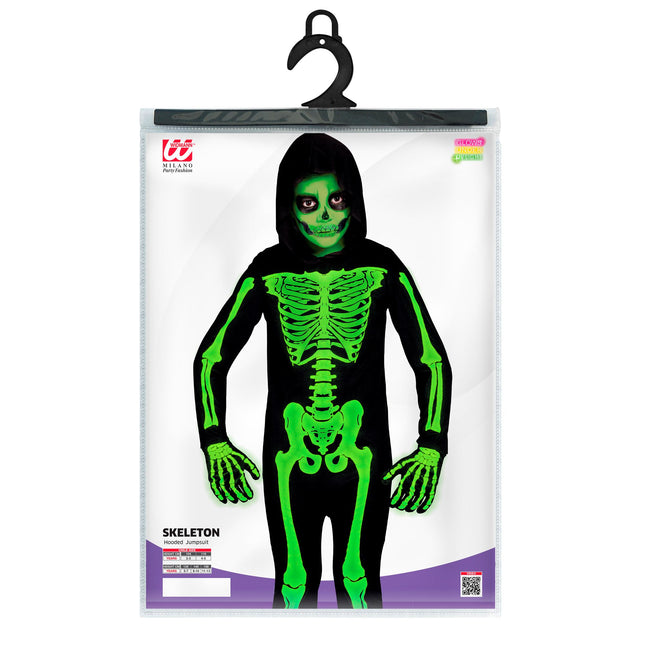 Disfraz de Halloween Negro Verde Niño Esqueleto 2 piezas