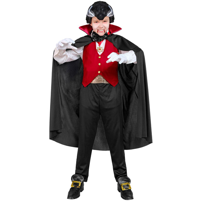 Disfraz de Halloween Negro Rojo Vampiro Infantil 5 piezas