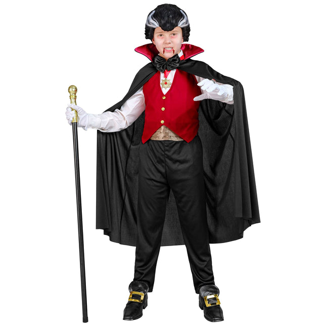 Disfraz de Halloween Negro Rojo Vampiro Infantil 5 piezas