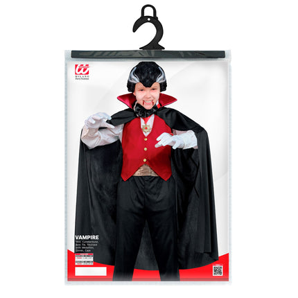 Disfraz de Halloween Negro Rojo Vampiro Infantil 5 piezas