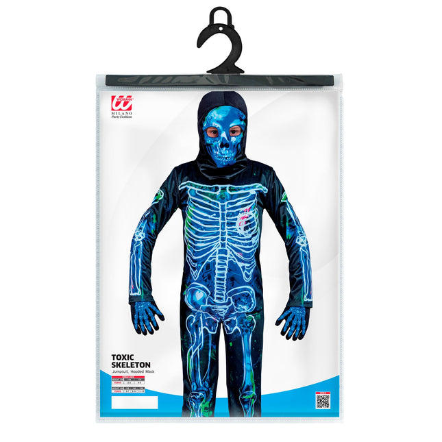 Disfraz de Halloween Negro Azul Niño Esqueleto 2 piezas