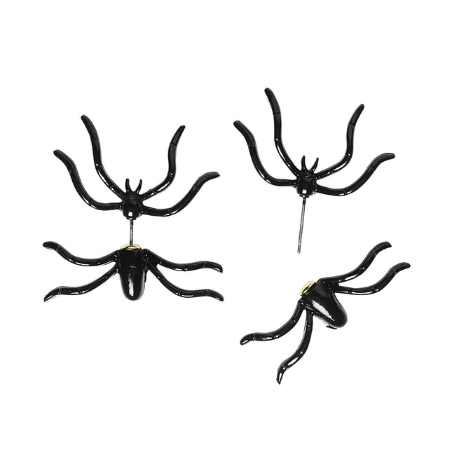 Pendientes de Halloween Arañas negras