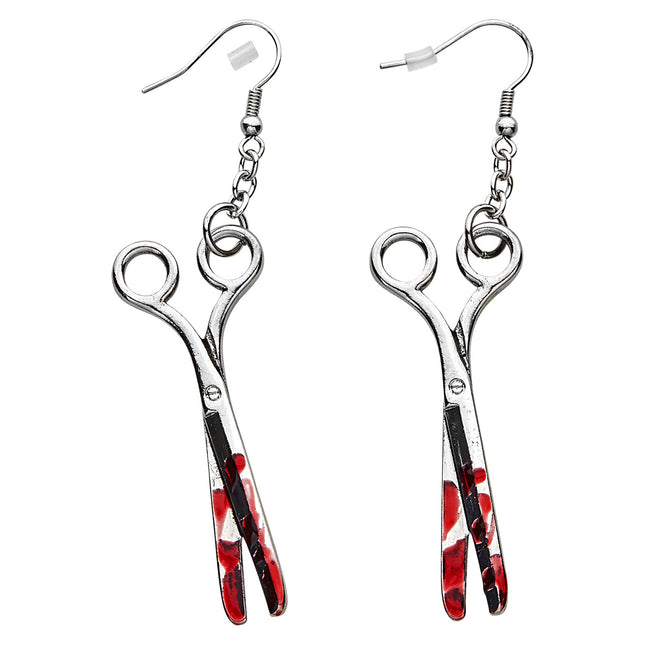 Pendientes de Halloween Tijeras con sangre