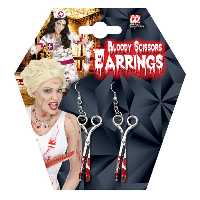 Pendientes de Halloween Tijeras con sangre