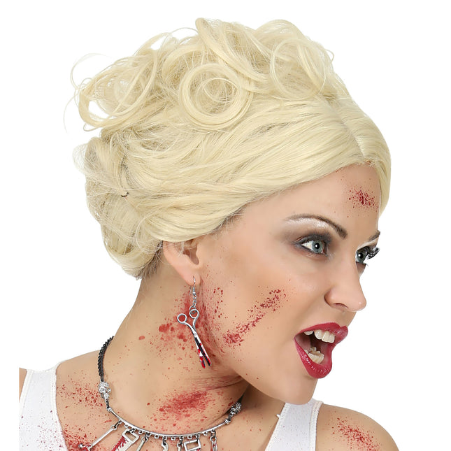 Pendientes de Halloween Tijeras con sangre