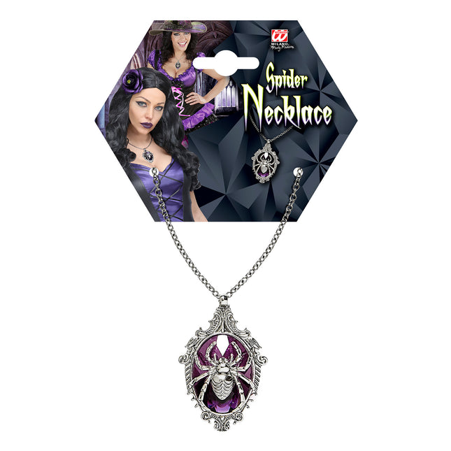 Collar de Halloween Araña con Piedra