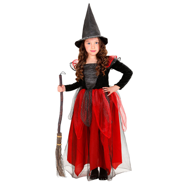 Disfraz de Halloween Negro Rojo Niño Bruja 2 piezas