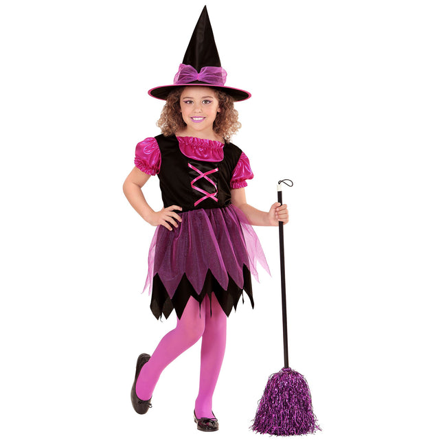 Disfraz Halloween Bruja Rosa Niña
