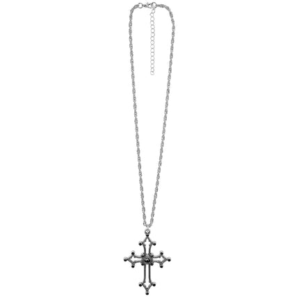 Collar de Halloween con cruz y piedras preciosas