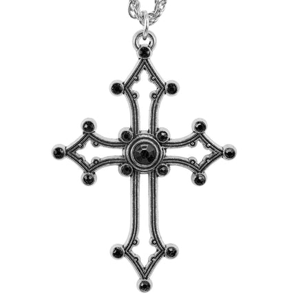 Collar de Halloween con cruz y piedras preciosas