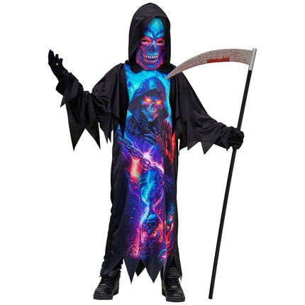 Disfraz de Halloween para niño: la Parca neón