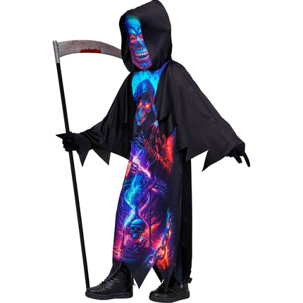 Disfraz de Halloween para niño: la Parca neón