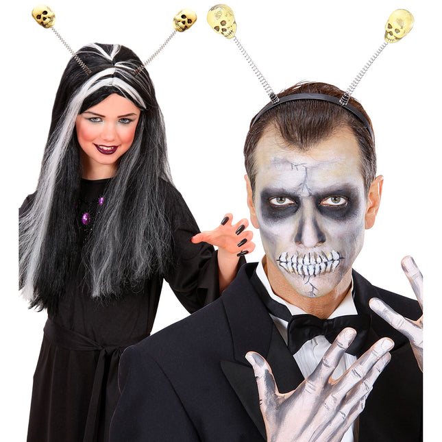 Diadema Halloween Calaveras Blancas