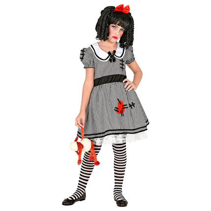 Disfraz Halloween Muñeca Blanca Negra Niña