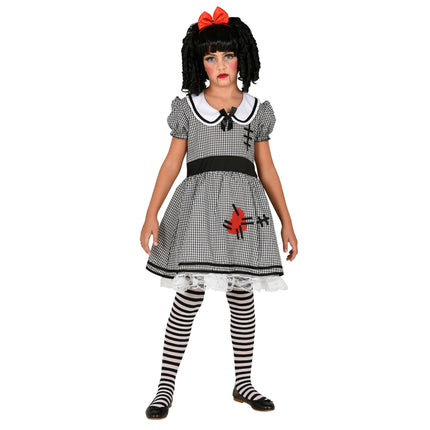 Disfraz Halloween Muñeca Blanca Negra Niña