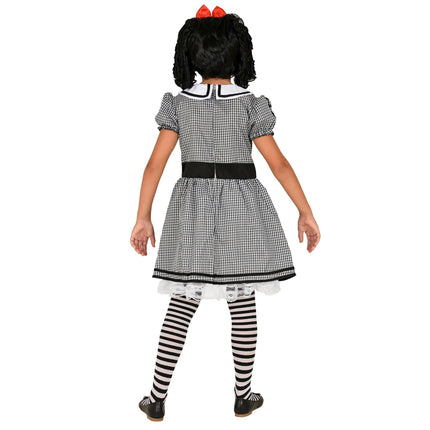Disfraz Halloween Muñeca Blanca Negra Niña