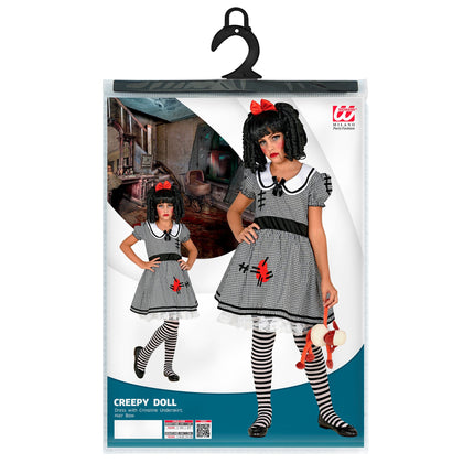 Disfraz Halloween Muñeca Blanca Negra Niña