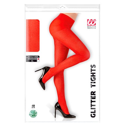 Medias rojas con purpurina