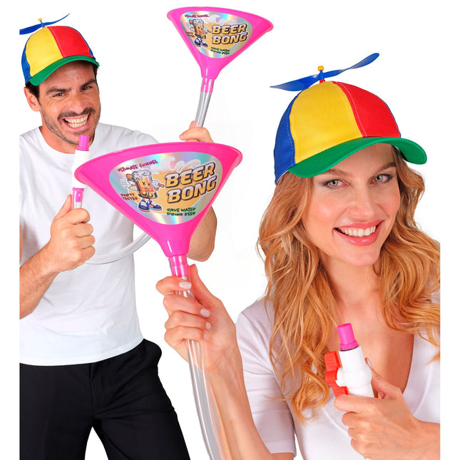 JUEGO DEL EMBUDO DE CERVEZA ROSA