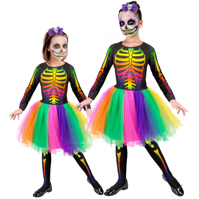 Vestido de Halloween Esqueleto de colores