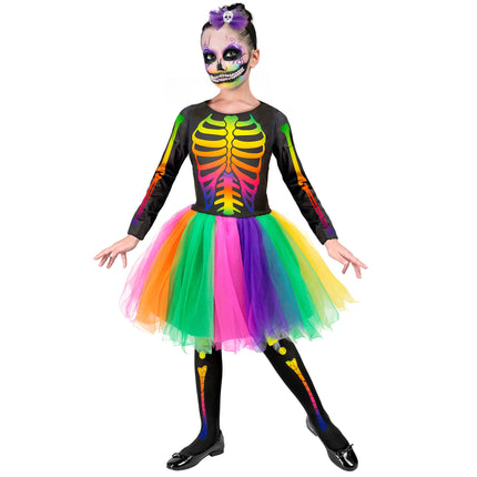 Vestido de Halloween Esqueleto de colores
