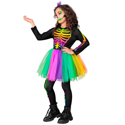Vestido de Halloween Esqueleto de colores