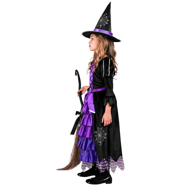 Vestido Halloween Morado Niña Bruja