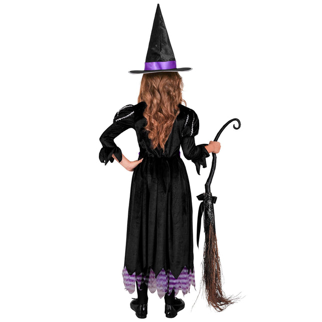 Vestido Halloween Morado Niña Bruja